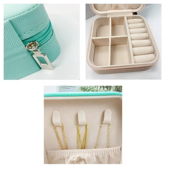 Small Square Portable Travel Case, Jewelry Organizer For Rin